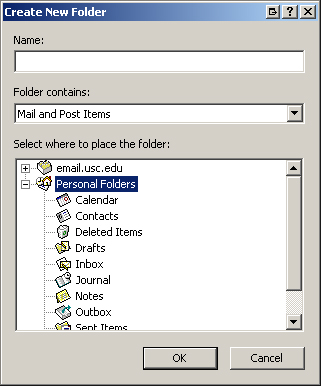 outlook new folder