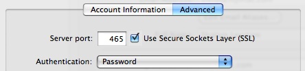 Mac OS X outgoing port 465